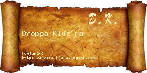 Droppa Klára névjegykártya