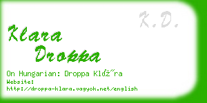 klara droppa business card